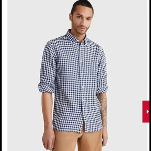 Tommy Hilfiger slim fit blue Gingham shirt Medium